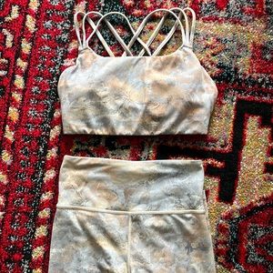 Athleta elation gilded tights and bra set